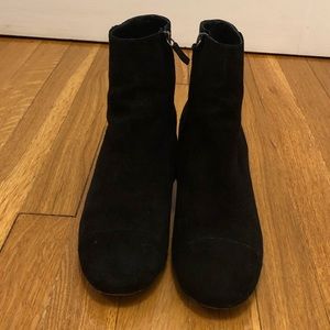 Halogen black suede booties